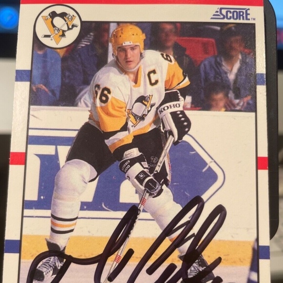 Penguins Mario Lemieux Authentic Signed 1990 Score #2 Card - Picture 1 of 5